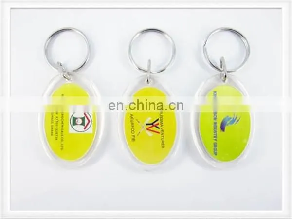 Round Shape Custom Logo Card Inserted Acrylic Keychain photo-4
