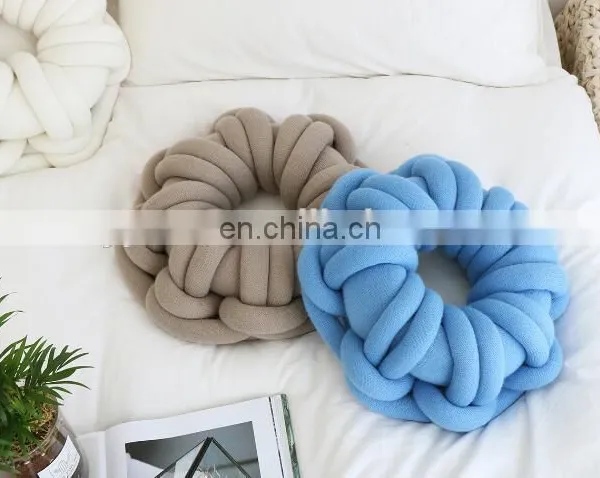 New Fashion Large Donut Cushion Cotton Tube Yarn Braid Yarn Pillow photo-2