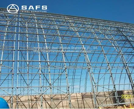 Large Span Design Space Frame Steel Structural Arch Roof Design Coal Storage Shed photo-4