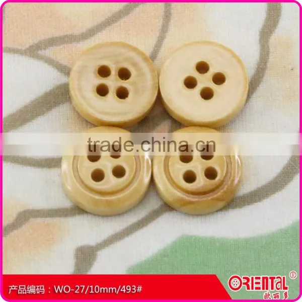 Customizable Sewing Holes Natural Yellow Wooden Button photo-2