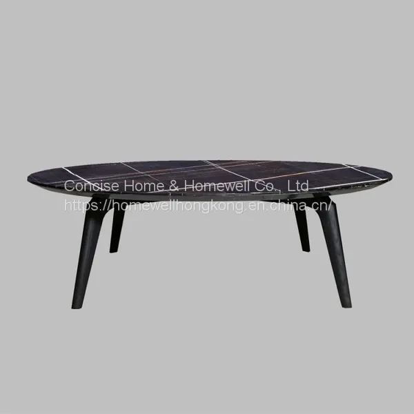 Concise Home LT1609-1 Modern Real Marble or Wooden Top Round Coffee Table