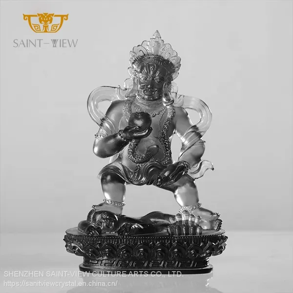 Factory Wholesale Five Ways God of Wealth Crystal Buddhism Statue Figurine photo-3