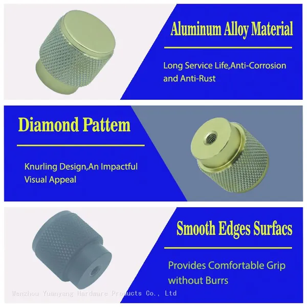 Fancy Knurled Furniture Cabinet Handles Aluminum Cupboard Drawer Pulls Handles and Knobs photo-4