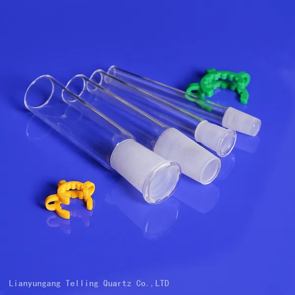 Male and Female Frosted Joint Quartz Glass Joint Tubes With Free Clip photo-4