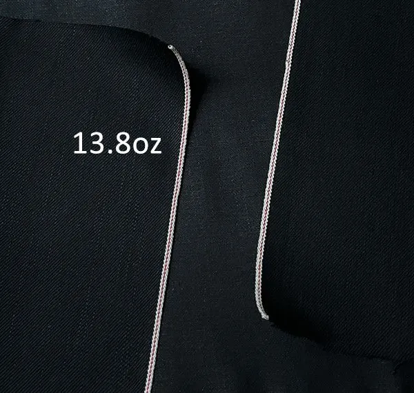 14.2 oz Solid Black Selvedge Denim Fabric Ready To Ship Wholesale Selvage Raw Denim Textile Manufactuers W6282803