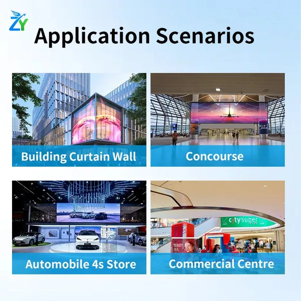 Shopping Mall Window Glass Transparent Advertising P2.5 P3.91 P6.25 Led Holographic Screen photo-2