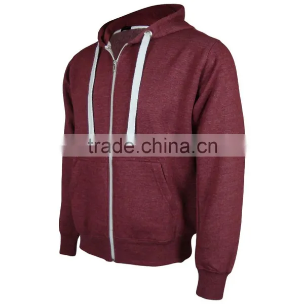 Mens Zip Up Hoodie Hooded Top Plain Hoody Fleece Jacket photo-2