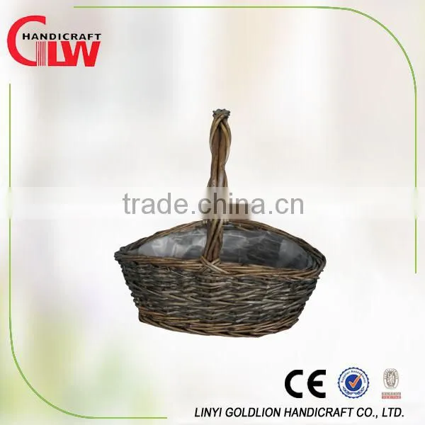 willow garden basket , outdoor willow planter, cheap willow planter