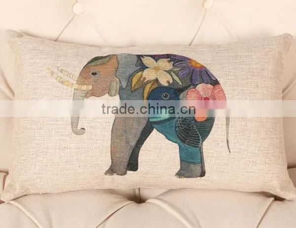 Best Quality Custom Beautiful Elephant Printed Pillow Charming Decoration Pillow photo-2