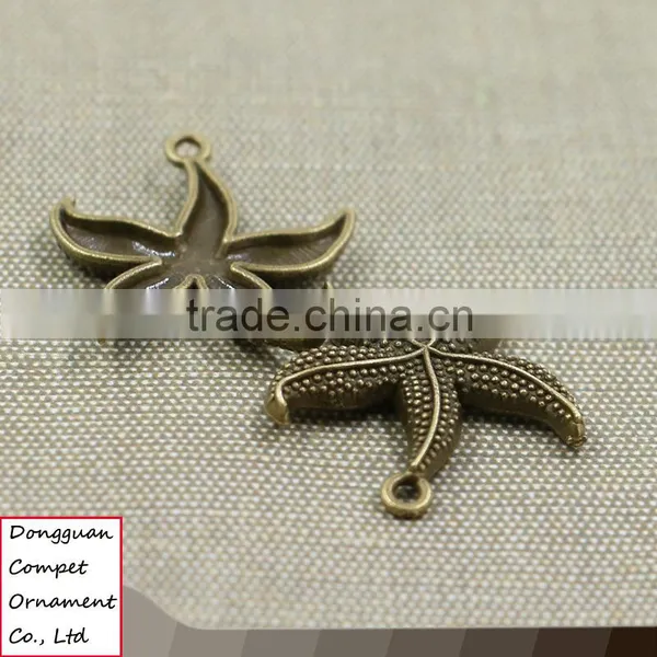 Factory Direct Sale Starfish Zinc Alloy Pendant photo-2