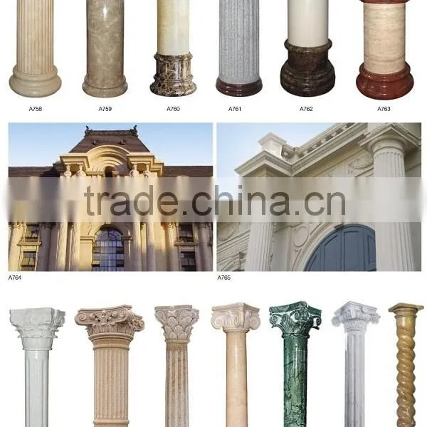 Outdoor Ornamental Statue Pillar Design With Lion Statue on Head,stone Pillars Factory Price photo-4