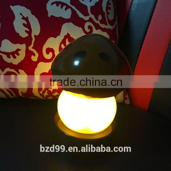 2016 New Original Design Push Control Battery Operated Mushroom Cartoon LED Bedside Table Lamp photo-3