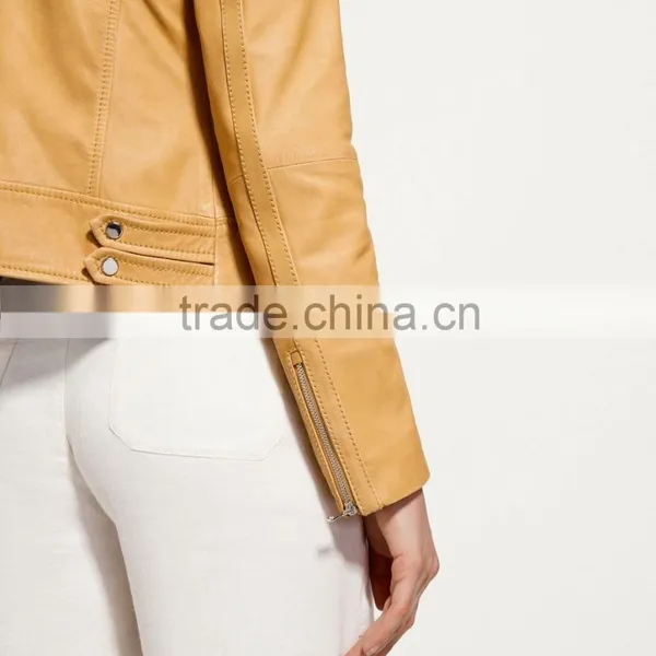 Model in Wet Hair Wearing Woman Women Fashion Leather Jacket photo-4
