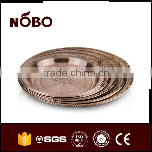 Copper Color Arabi Metal Serving Tray photo-5