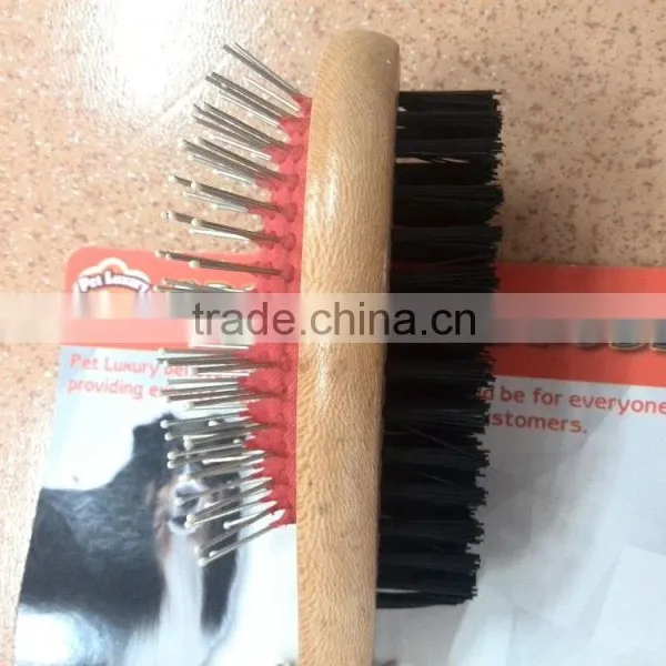 2016 Easy Clean Anti-allergic Pet Grooming Products Rubber Handle Big Stainless Steel Dog Comb photo-5