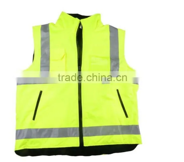Yellow Safety Vests Jacket With Zipp, Porkets and Cotton