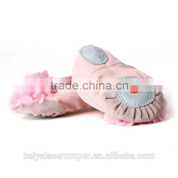 Wholesale Baby Dance Shoes,Pink Shoes With Flower Toddler Girls Bridal Ballet Shoes photo-2