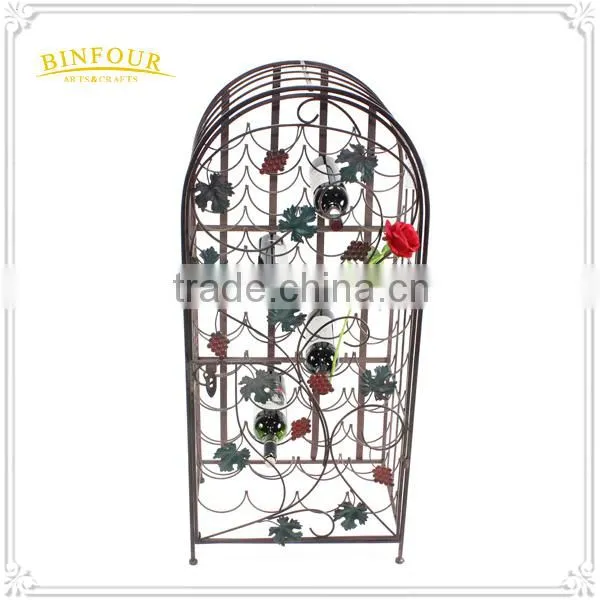 Decorative Rack Metal Wall Mounted Wine Bottle Holder photo-4