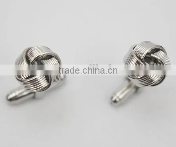Factory Supply Top Quality Cheap Copper Metal Silk Knot Cufflinks photo-4
