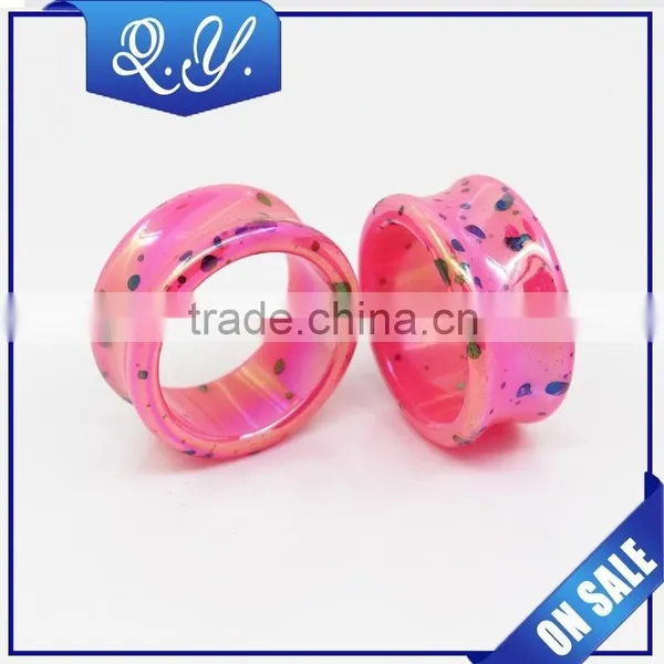 China Wholesale Colored Acrylic Printed Piercing Jewelry Fashion Ear Tunnel & Ear Expander photo-5