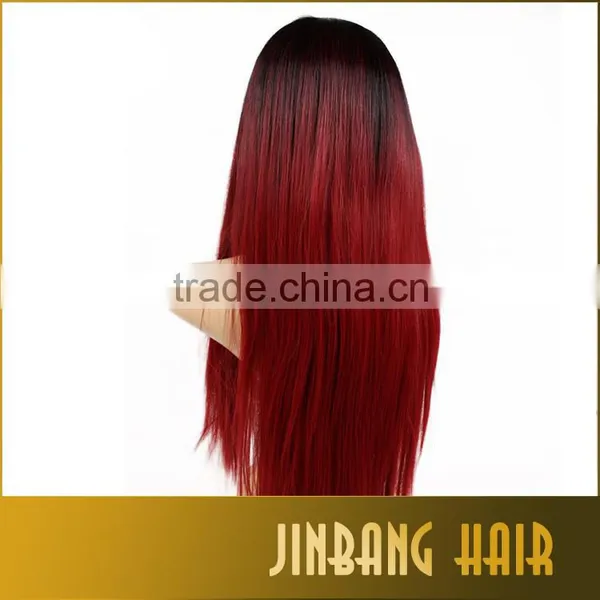 Black Burgundy Ombre Long Straight Lolita Cosplay Wig For Fashion photo-5