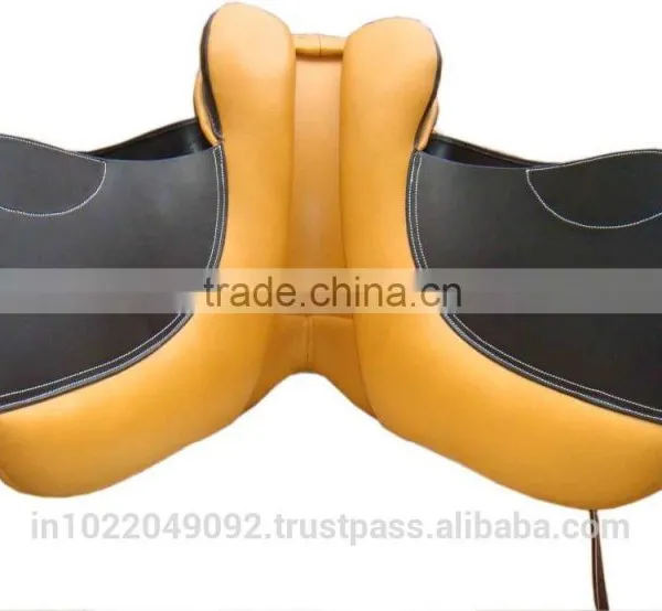 Leather Covered Dressage Saddle With Flexi Plastic Saddle Tree photo-2