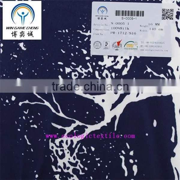 100%SILK PRINTED FABRIC FOR DRESS GARMENT SUZHOU SILK