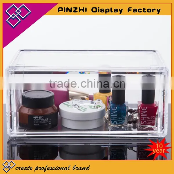 Cosmetic Organizer Makeup Drawers Display Box Acrylic Clear Cabinet Cases Set
