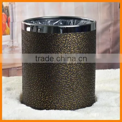 European Household Kitchen Trash Creative Fashion Leather Double Bedroom Hotel Barrel Basket Bucket Container Shipping photo-5