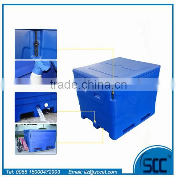 1000L Plastic Storage Tubs for Fish, Chilly Bin Cooler for Fish, Fish Bin Cooler photo-3