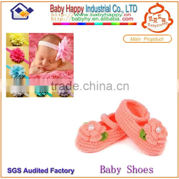 Crochet Shoes With Big Flowers Headband