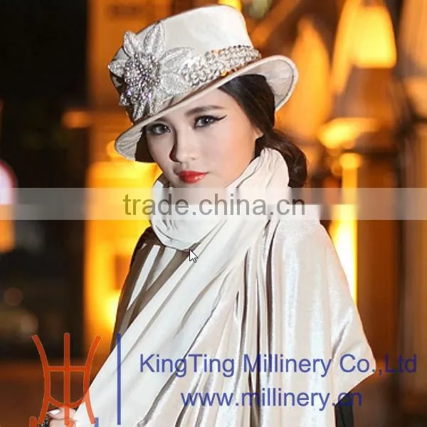 Womens Fancy Rhinestone Church Hat Hand Made Winter Velvet Hat photo-4