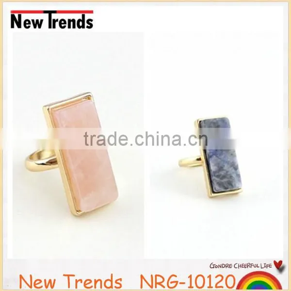 Hot Sell Pink Natural Quartz Stone Ring, Fashion Natural Stone Ring