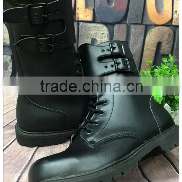 Genuine Leather Military Combat Tactical Boots Man Black photo-3