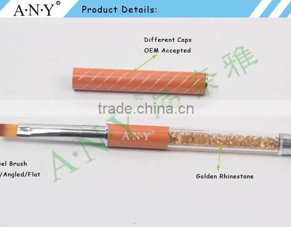 ANY Nail Art Beauty Design UV Gel Nails Rhinestone Handle Flat Micropainting Nail Brushes for Gel Nail Pennellie photo-4