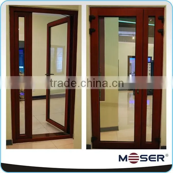 Oak Solid Wood Door With Aluminum Cladding and Tempered Glass