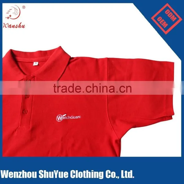 Custom Red Color Polo t Shirt With Your Own Logo ,one Color Logo t Shirt photo-2