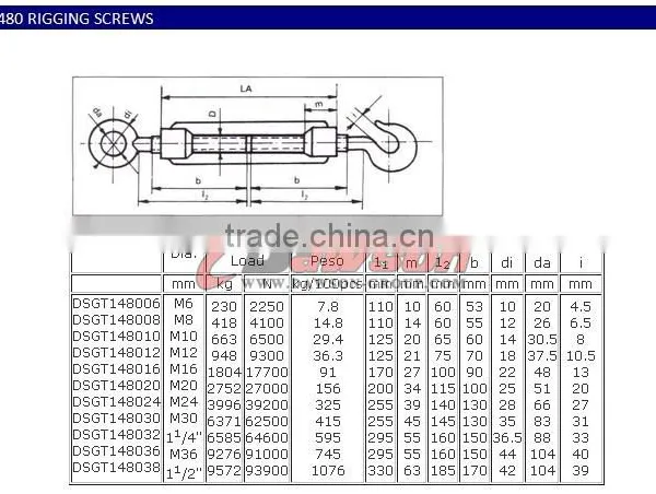 Eye and Hook Standard Din 1480 Turnbuckle photo-5