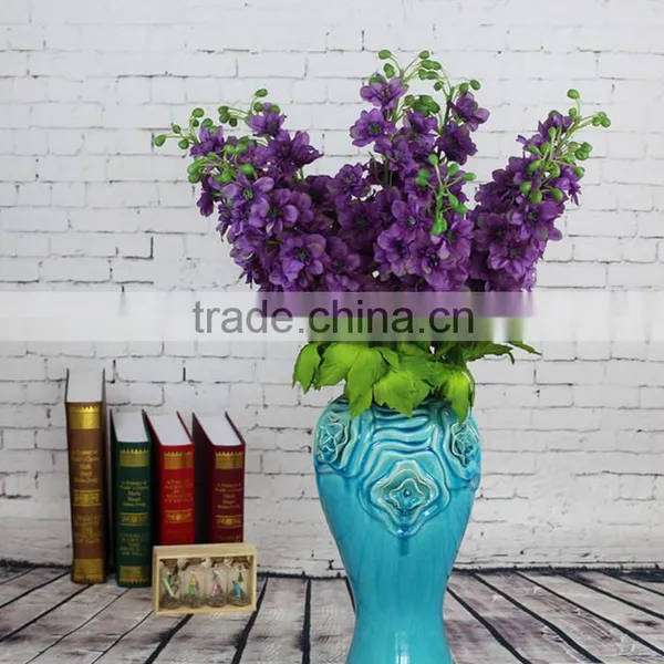 European Style Artificial Wholesale Flowers Artificial Silk Delphinium Ajacis photo-5