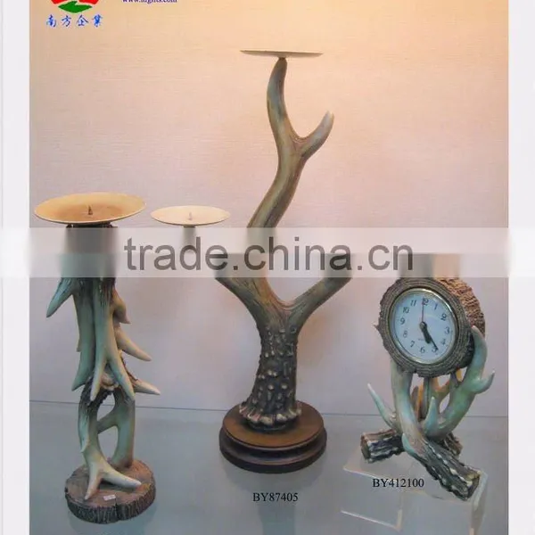 Polyresin Antler Tealight Holder, Polyresin Clock