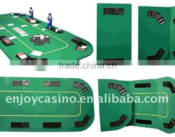 Casino Rectangle Foldable Poker Table Top With Chip Trays