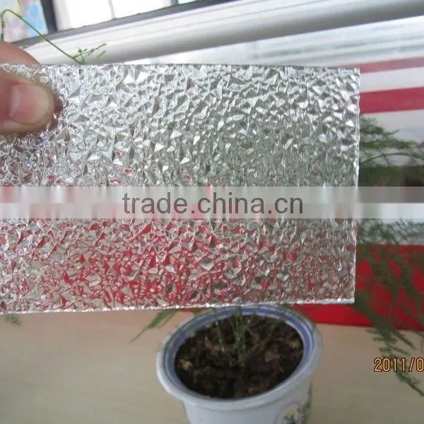 Clear Color Flora Diamond Nashiji Patterned Glass for Building Usage photo-3