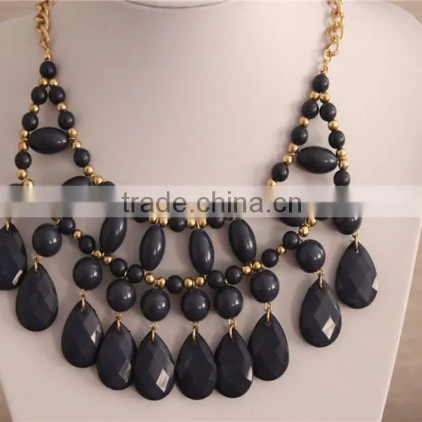 Fashion Dark Color Acrylic Beads Necklace Women Necklace Jewelry photo-3