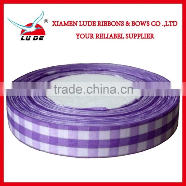 Wholesale Colorful Cheched Ribbon Roll for Gift Packing photo-6