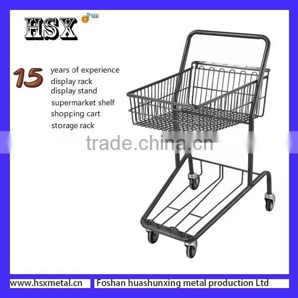 Supermarket Powder Coat Double Shopping Basket Cart Trolley HSX-S470 photo-6