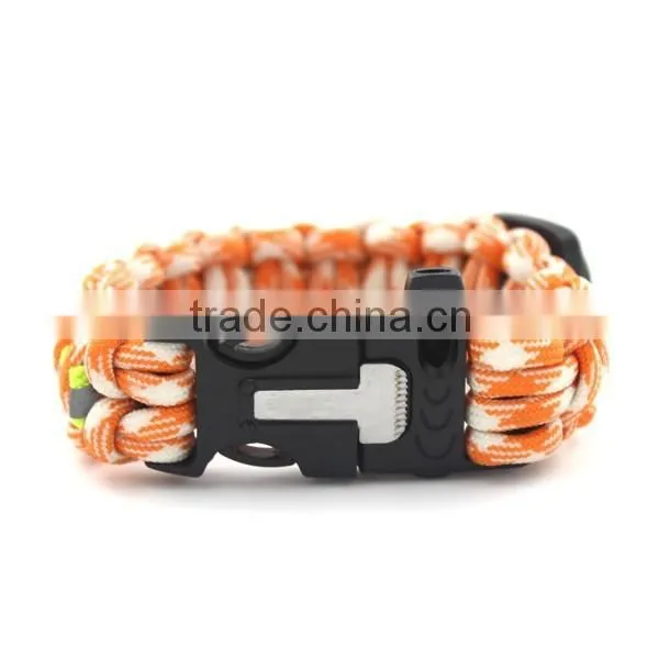 New Reflective Paracord Bracelet With Fire Starter and Compass photo-3