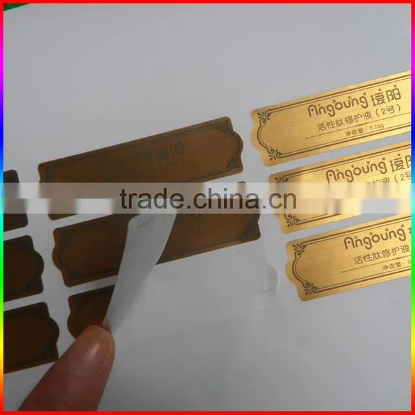 Brush Gold Self-adhesive Label Stickers for Cosmetic Bottles photo-2