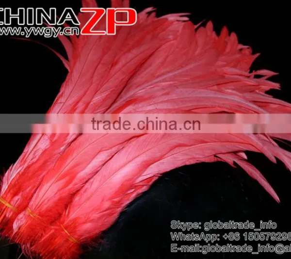 NO.1 Supplier CHINAZP Bulk Sale Good Quality Cheap Colored Melon Red Fully Dyed Rooster Chicken Feathers photo-4