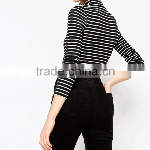 Top Quality Pants High Waist Spandex Strech Woman Slim Long Black Jeans photo-4
