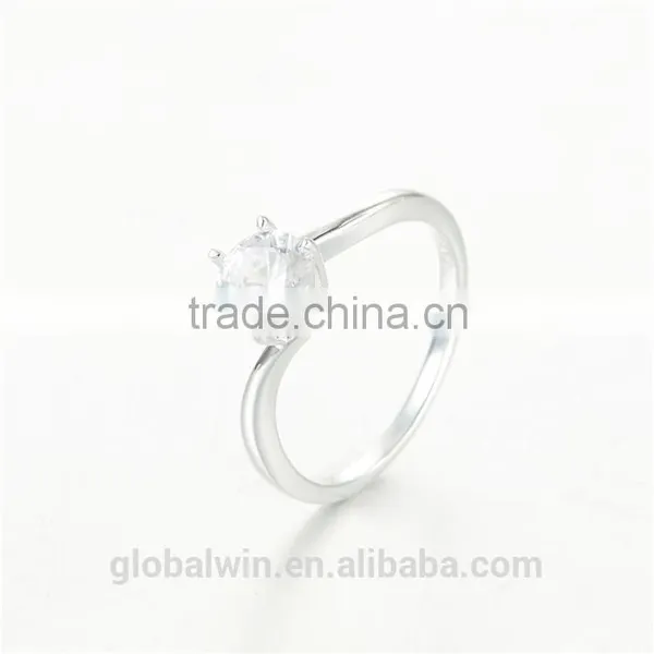 Fashion Jewelry Cheap Wholesale Cz Simple Single Stone Ring Designs photo-3